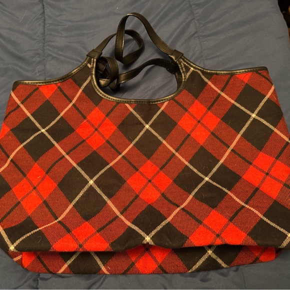 Victoria's Secret Red and Black Plaid Tote - Picture 2 of 2